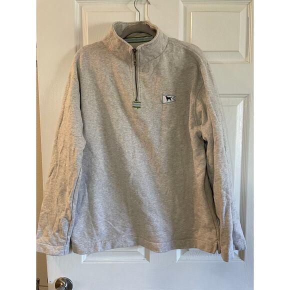The Black Dog Other - The Black Dog Sweater Mens Large Gray 1/4 Zip Knit Collared Pullover Casual